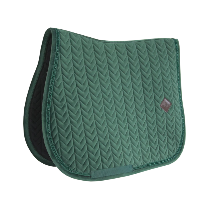 Kentucky Velvet Pearls Jump Saddle Pad Pine Green 3 Kentucky Velvet Pearls Jump Saddle Pad Pine Green