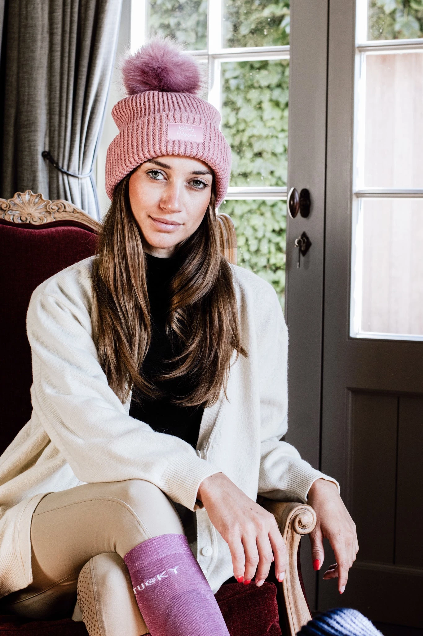 Kentucky Beanie Pompom Old Rose 4 Kentucky Beanie Pompom Old Rose - Image 2