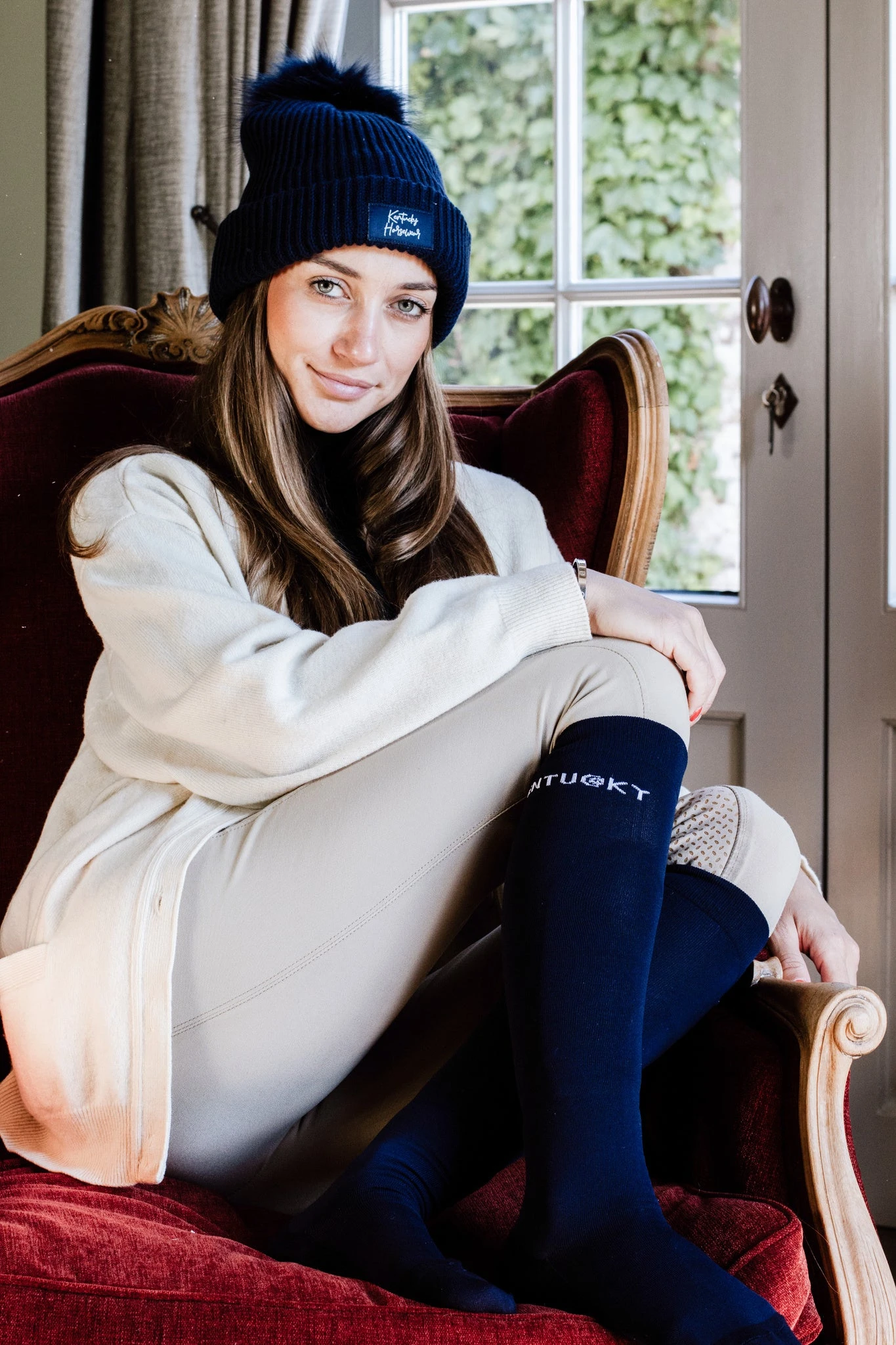 Kentucky Beanie Pompom Navy 4 Kentucky Beanie Pompom Navy - Image 2