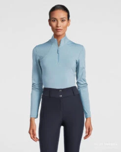 PS Of Sweden Alessandra Base Layer Aqua -Equestrian Supplies Alessandra Aqua Front 2