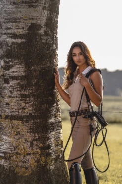 PS Of Sweden Minna Sleeveless Polo Shirt Sand -Equestrian Supplies DSC 7529 1