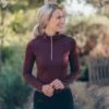 Fager Emma Long Sleeve Base Layer Burgundy -Equestrian Supplies FAGEREMMALONGSLEEVEBURGUNDY