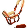 Equestrian Stockholm Fleece Headcollar & Lead Brick Orange -Equestrian Supplies Halter and Lead rope Brick Orange ESstockholm