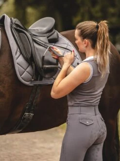 PS Of Sweden Floret Dressage Saddle Pad Grey 17 PS Of Sweden Floret Dressage Saddle Pad Grey -Equestrian Supplies MinnaGreyandFloretSaddlepadGrey