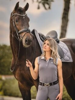 PS Of Sweden Floret Dressage Saddle Pad Grey 16 PS Of Sweden Floret Dressage Saddle Pad Grey -Equestrian Supplies MinnagreyandFloretpadgrey