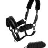 Equestrian Stockholm Fleece Halter & Lead Rope Total Eclipse -Equestrian Supplies Total Eclipse Fur Halter