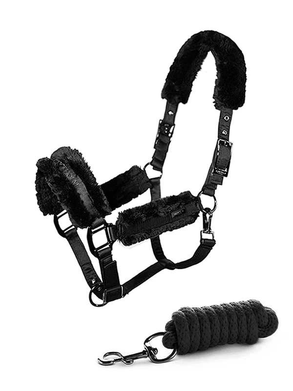 Equestrian Stockholm Fleece Halter & Lead Rope Total Eclipse 3 Equestrian Stockholm Fleece Halter & Lead Rope Total Eclipse