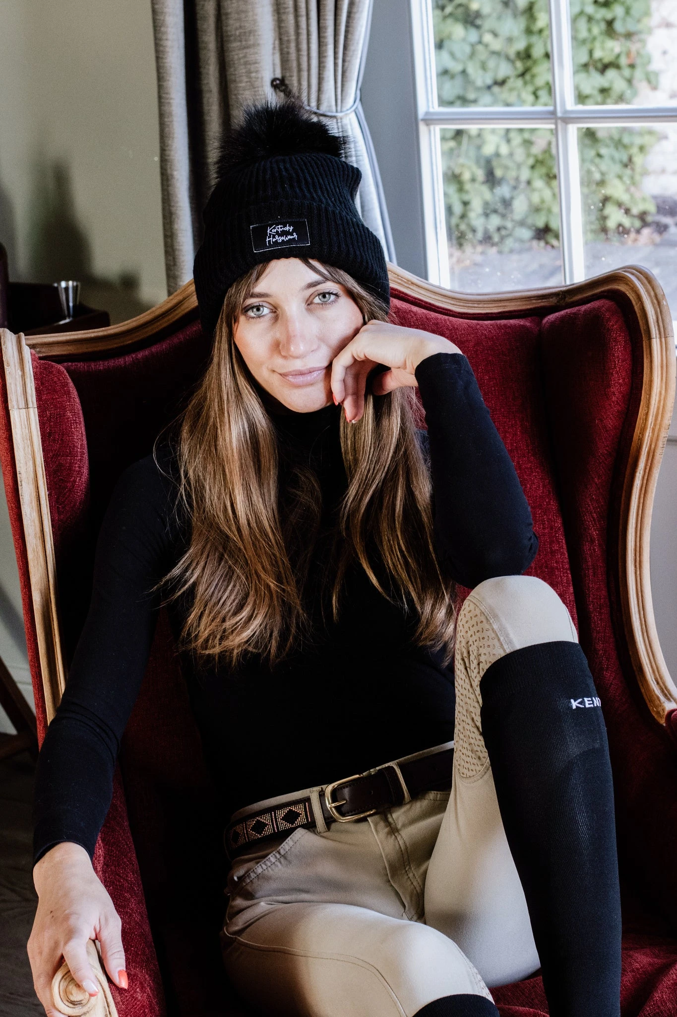 Kentucky Beanie Pompom Black 4 Kentucky Beanie Pompom Black - Image 2