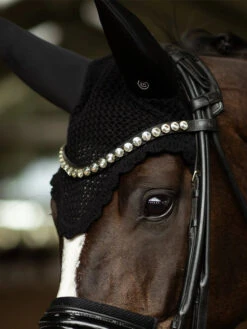 Equestrian Stockholm Padded Ear Bonnet Clean Black 7 Equestrian Stockholm Padded Ear Bonnet Clean Black -Equestrian Supplies black ear bonnet huva fliegenhaube oornetje 1