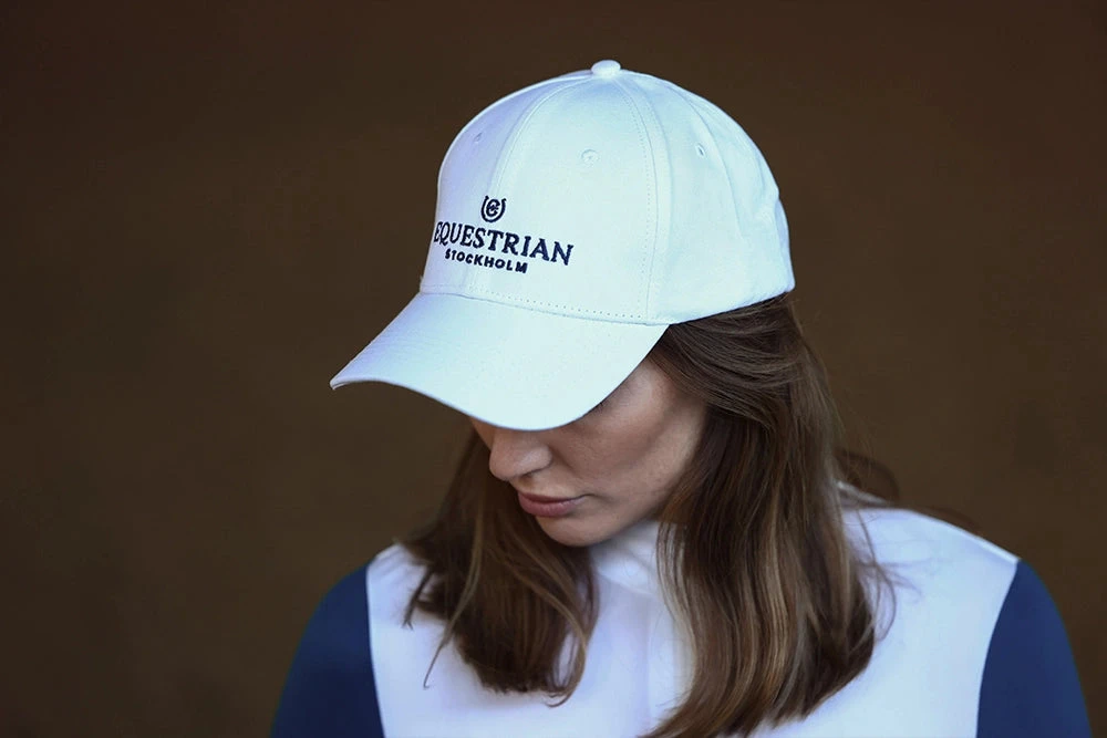 Equestrian Stockholm Cap White Blue Meadow 3 Equestrian Stockholm Cap White Blue Meadow