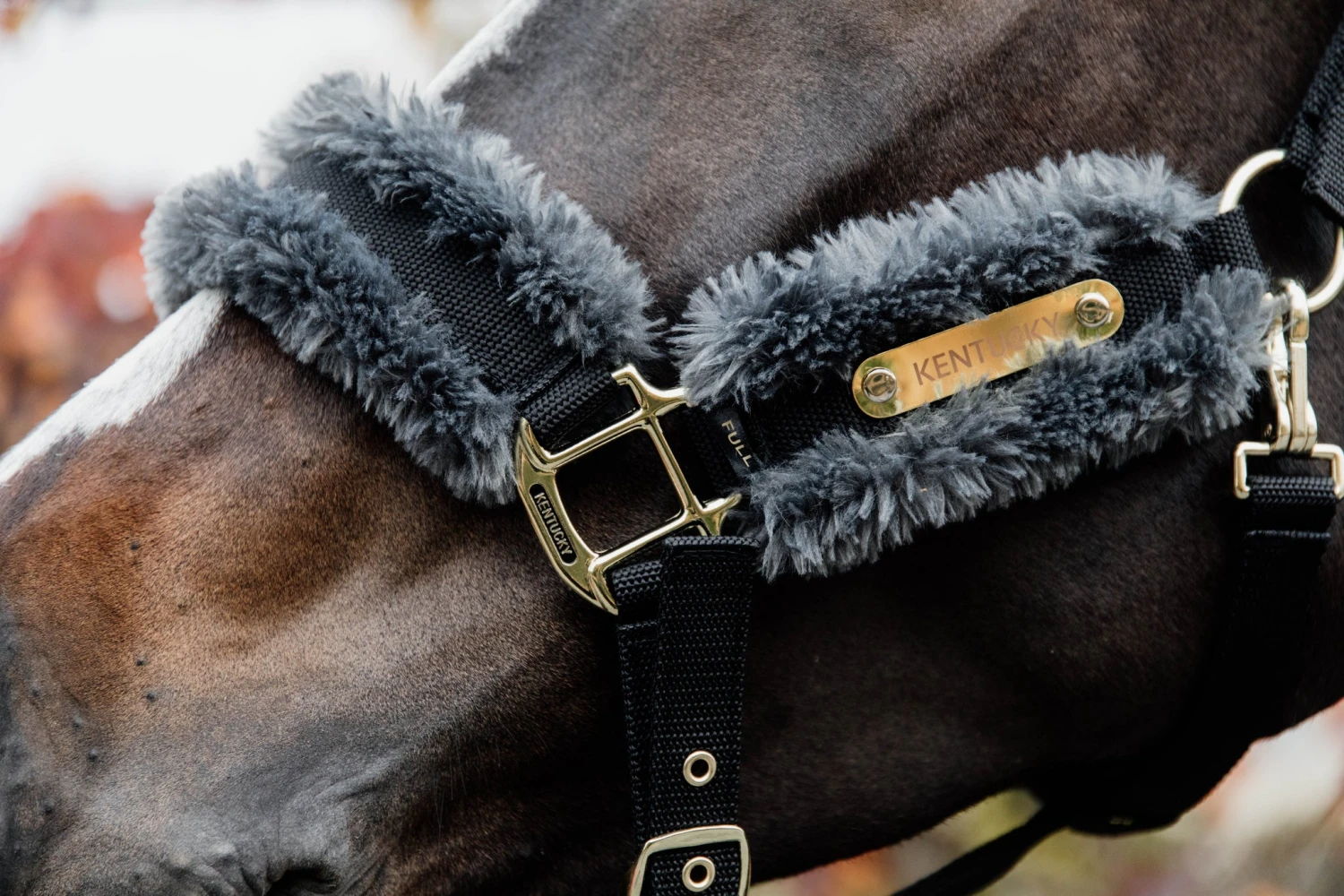 Kentucky Nylon Sheepskin Halter Grey 4 Kentucky Nylon Sheepskin Halter Grey - Image 2