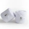 Equestrian Stockholm Bandages White Perfection Silver -Equestrian Supplies fleece bandages white silver