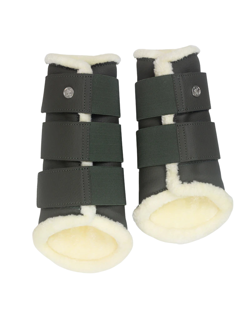 PS Of Sweden Fleece Brushing Boots Forest Green | Set Of 4 3 PS Of Sweden Fleece Brushing Boots Forest Green | Set Of 4