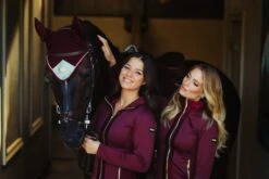 Equestrian Stockholm Fleece Jacket Merlot Crystal Gold