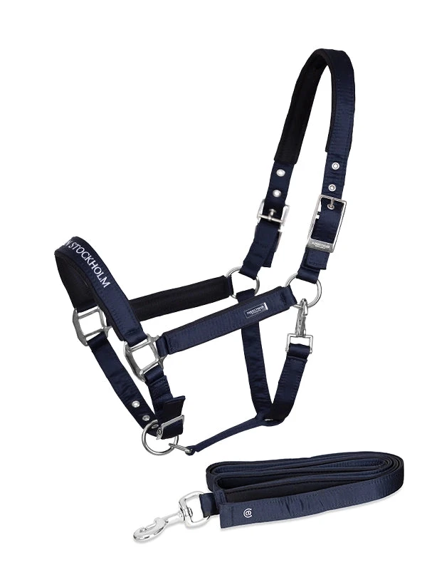 Equestrian Stockholm Clean Halter & Lead Rope Modern Tech Navy 3 Equestrian Stockholm Clean Halter & Lead Rope Modern Tech Navy