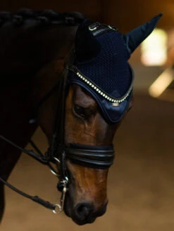 Equestrian Stockholm Ear Bonnet Modern Tech Navy -Equestrian Supplies modern tech navy ear bonnet huva fliegenhaube oornetje on2