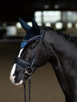 Equestrian Stockholm Padded Ear Bonnet Blue Meadow -Equestrian Supplies padblue meadow ear net huva fliegenhaube oornetje hov