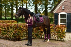 Equestrian Stockholm Bandages Purple Gold -Equestrian Supplies purple gold fleece bandages equestrian stockholm 1