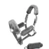 Equestrian Stockholm Fleece Headcollar & Lead Silver Cloud -Equestrian Supplies silver cloud halter ny