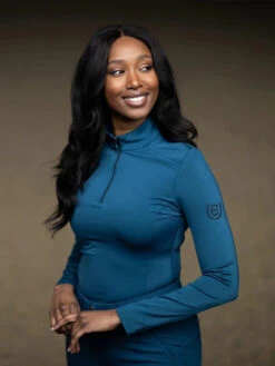 Equestrian Stockholm Vision Base Layer Blue Meadow -Equestrian Supplies vvblue meadow riding top ridtopp oben reiten top rijden hov 2