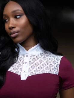 Equestrian Stockholm Crystal Champion Top White Bordeaux -Equestrian Supplies white bordeaux riding top ridtopp oben reiten top rijden on1