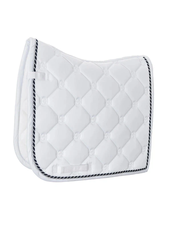 Equestrian Stockholm Dressage Saddle Pad White Perfection Navy (without Badge) 3 Equestrian Stockholm Dressage Saddle Pad White Perfection Navy (without Badge)